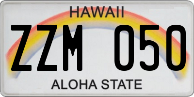 HI license plate ZZM050