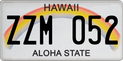 HI license plate ZZM052