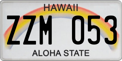 HI license plate ZZM053