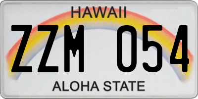 HI license plate ZZM054