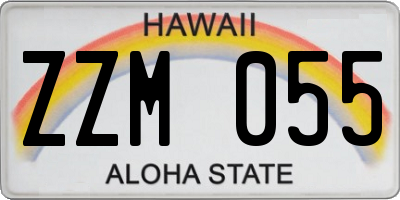 HI license plate ZZM055