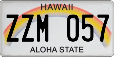 HI license plate ZZM057