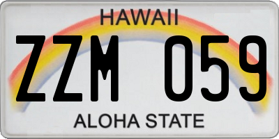 HI license plate ZZM059