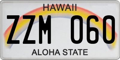 HI license plate ZZM060