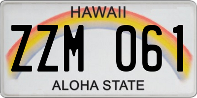 HI license plate ZZM061