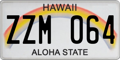 HI license plate ZZM064