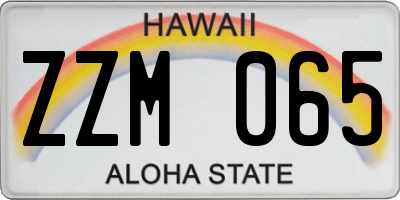 HI license plate ZZM065