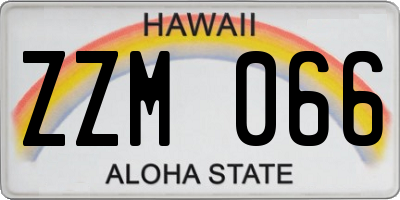 HI license plate ZZM066