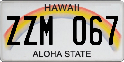 HI license plate ZZM067