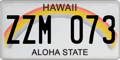 HI license plate ZZM073