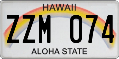 HI license plate ZZM074