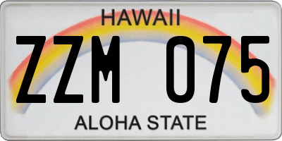 HI license plate ZZM075