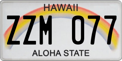 HI license plate ZZM077