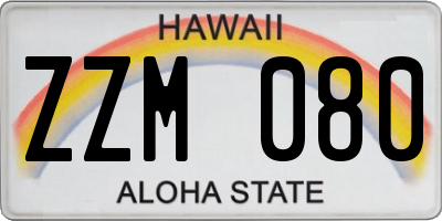 HI license plate ZZM080