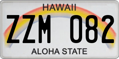 HI license plate ZZM082