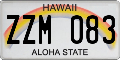 HI license plate ZZM083