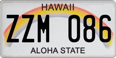 HI license plate ZZM086