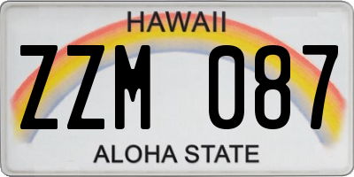 HI license plate ZZM087