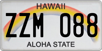 HI license plate ZZM088