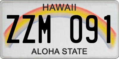 HI license plate ZZM091