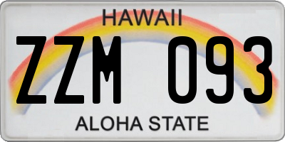 HI license plate ZZM093