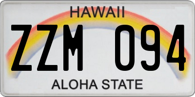 HI license plate ZZM094