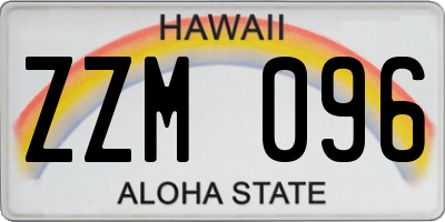 HI license plate ZZM096