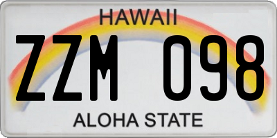 HI license plate ZZM098