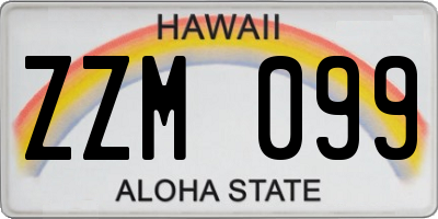 HI license plate ZZM099