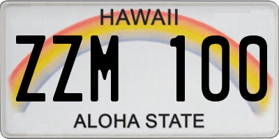 HI license plate ZZM100