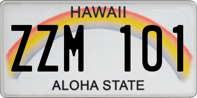 HI license plate ZZM101