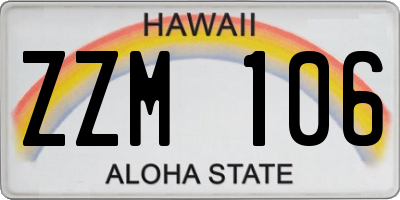 HI license plate ZZM106