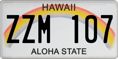 HI license plate ZZM107