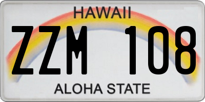 HI license plate ZZM108