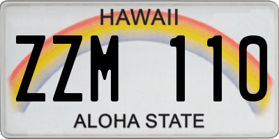 HI license plate ZZM110