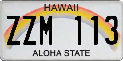 HI license plate ZZM113