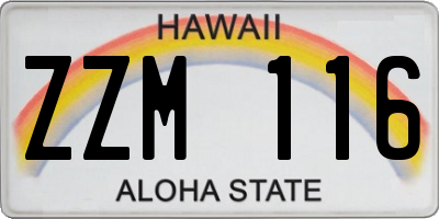 HI license plate ZZM116