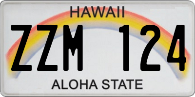 HI license plate ZZM124