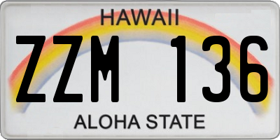 HI license plate ZZM136