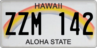 HI license plate ZZM142