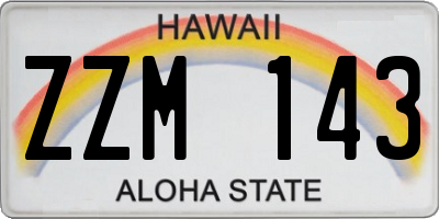 HI license plate ZZM143