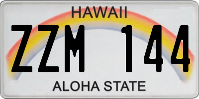HI license plate ZZM144