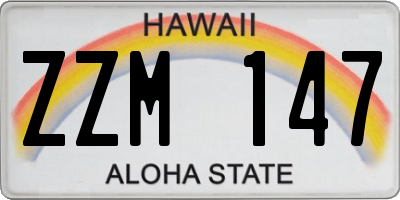 HI license plate ZZM147