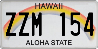 HI license plate ZZM154