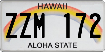 HI license plate ZZM172