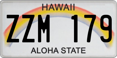 HI license plate ZZM179