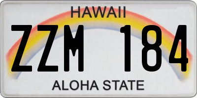 HI license plate ZZM184