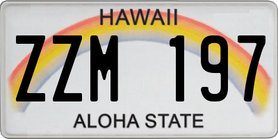 HI license plate ZZM197
