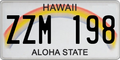 HI license plate ZZM198