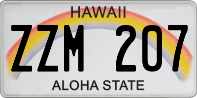 HI license plate ZZM207